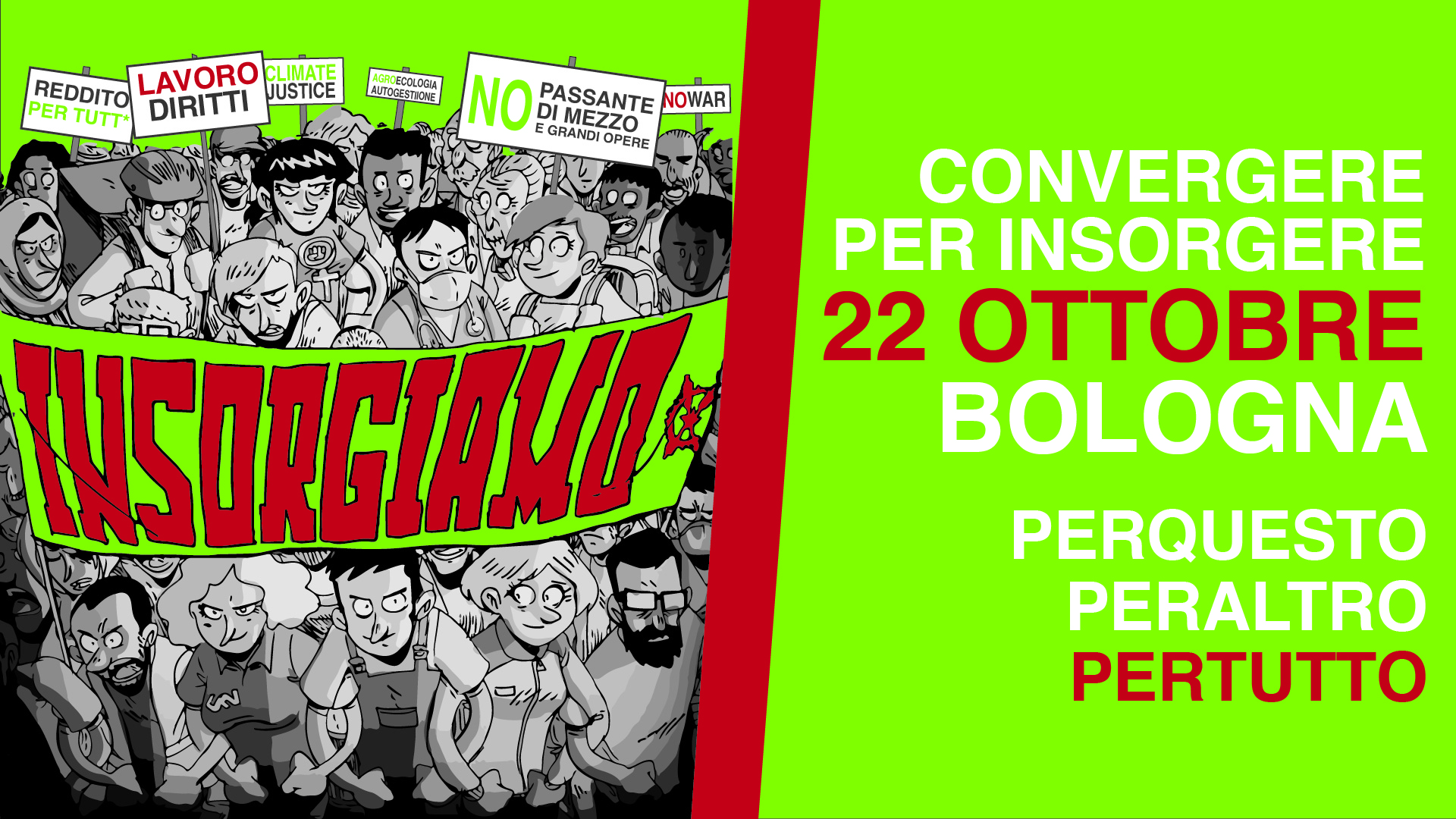 Appello manifestazione Convergere per Insorgere a Bologna il 22 ottobre 2022